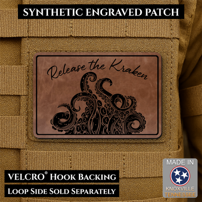 Release the Kraken Funny Morale Patch, 2x3" | Made in USA | VELCRO® Brand Hook Backing