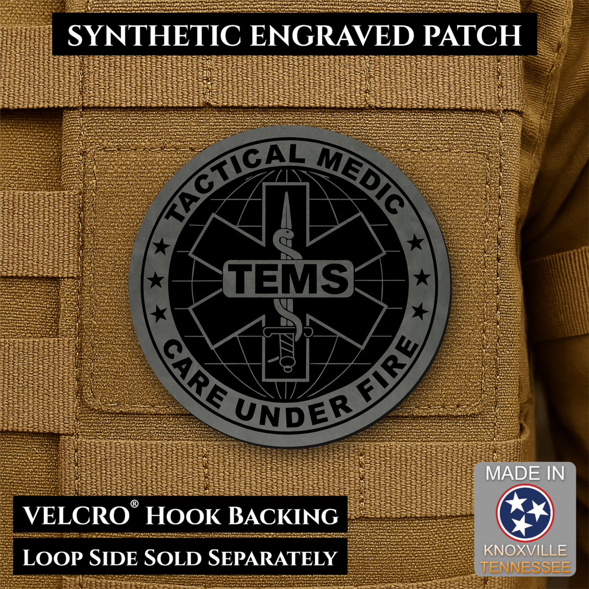 Tactical EMS Medic Team Morale Patch, 3" Round | Made in USA | VELCRO® Brand Hook Backing