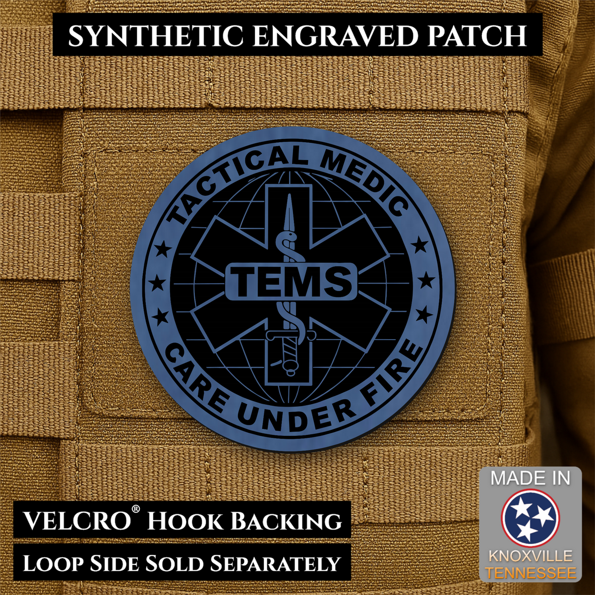 Tactical EMS Medic Team Morale Patch, 3" Round | Made in USA | VELCRO® Brand Hook Backing