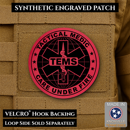 Tactical EMS Medic Team Morale Patch, 3" Round | Made in USA | VELCRO® Brand Hook Backing