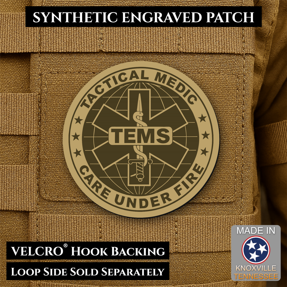 Tactical EMS Medic Team Morale Patch, 3" Round | Made in USA | VELCRO® Brand Hook Backing