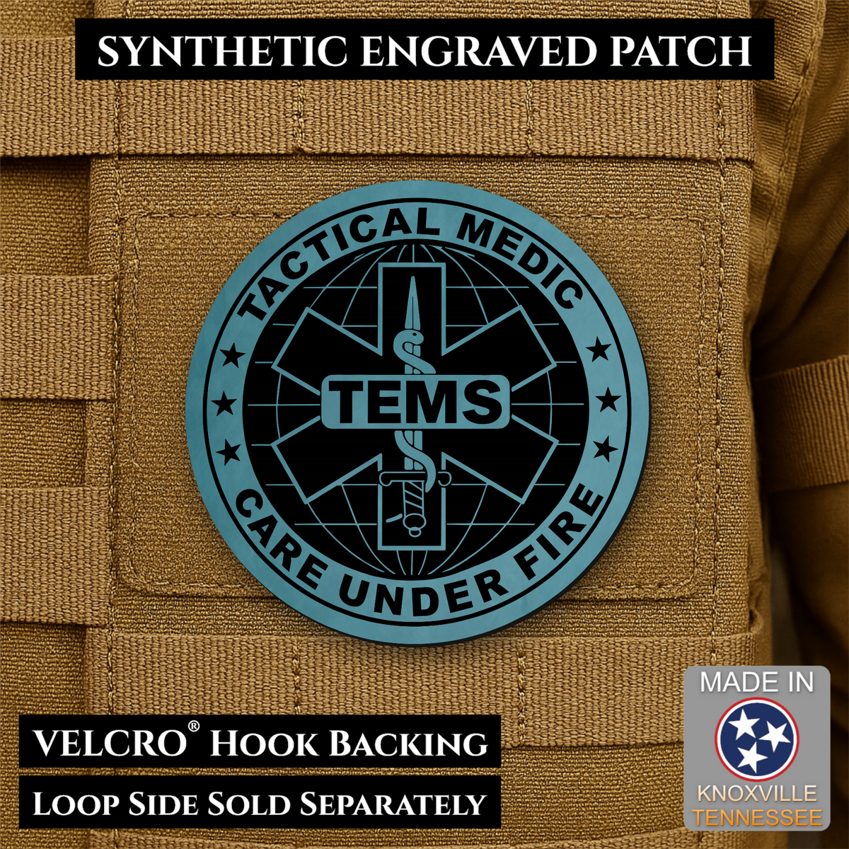 Tactical EMS Medic Team Morale Patch, 3" Round | Made in USA | VELCRO® Brand Hook Backing