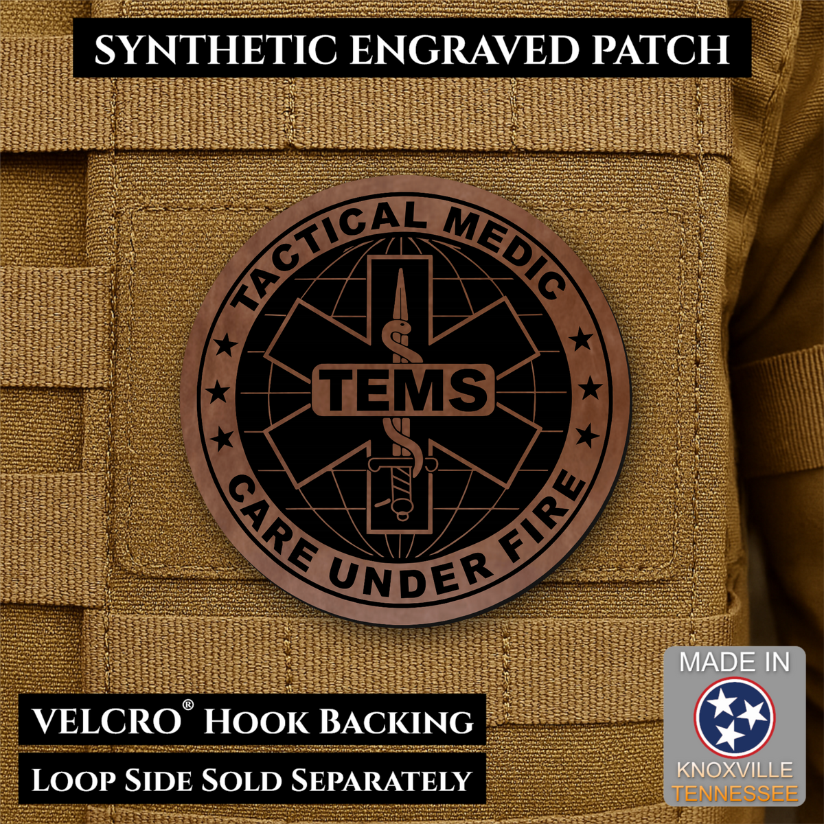 Tactical EMS Medic Team Morale Patch, 3" Round | Made in USA | VELCRO® Brand Hook Backing
